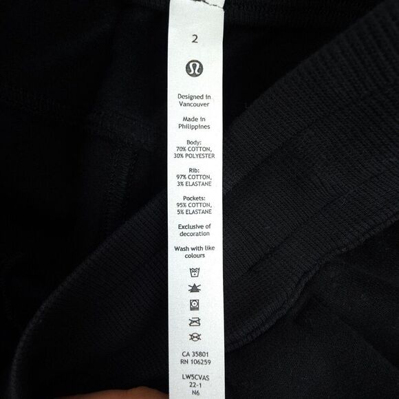 LULULEMON Scuba Jogger Black Fleece Knit Athleisure Lounge Quiet Luxury Minimal - Picture 2 of 7